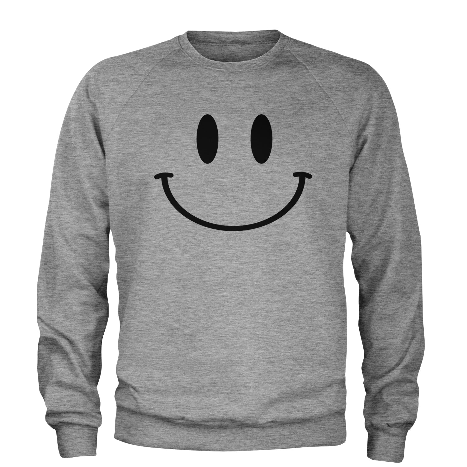 Smile Face Adult Crewneck Sweatshirt Heather Grey