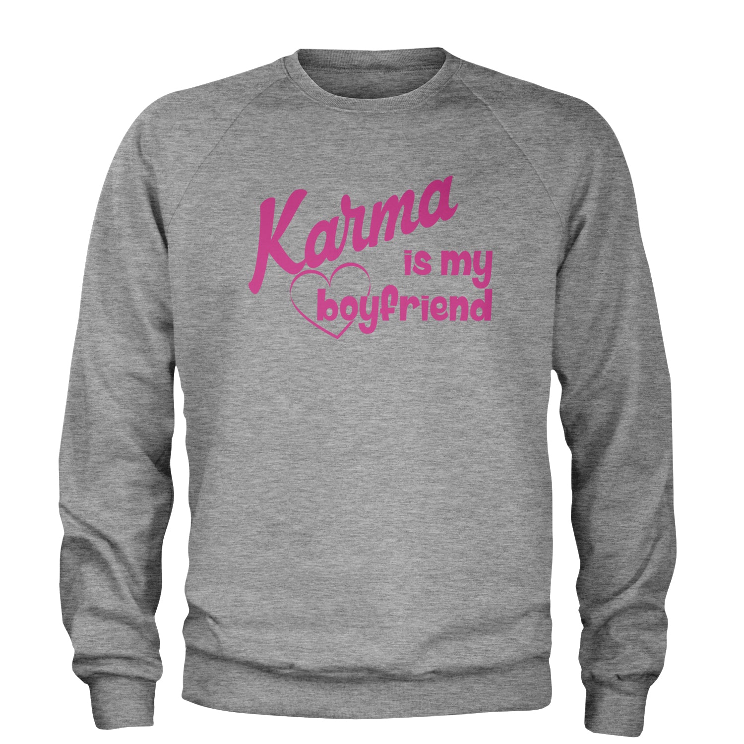 Karma Is My Boyfriend Midnight Eras  Adult Crewneck Sweatshirt Heather Grey