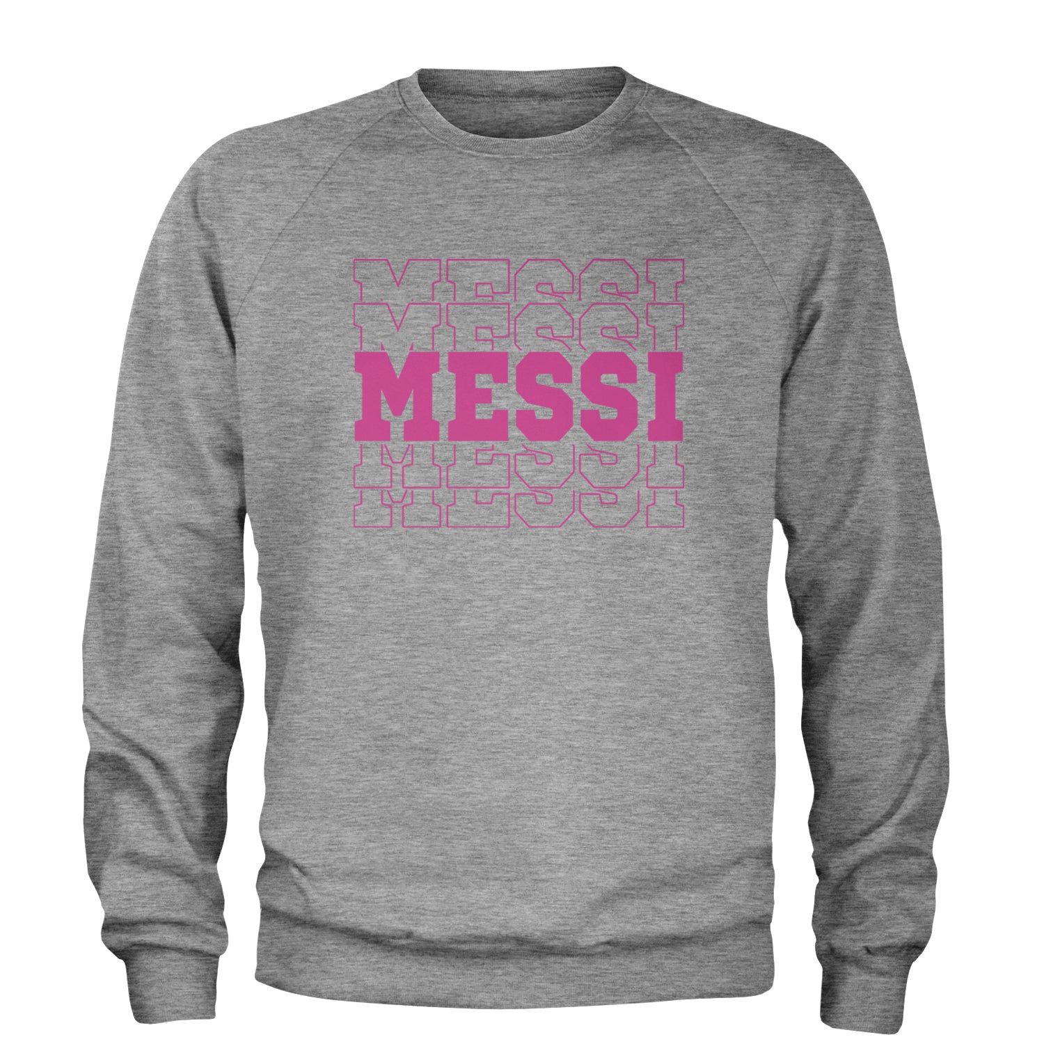 Messi Miami Futbol Adult Crewneck Sweatshirt Heather Grey