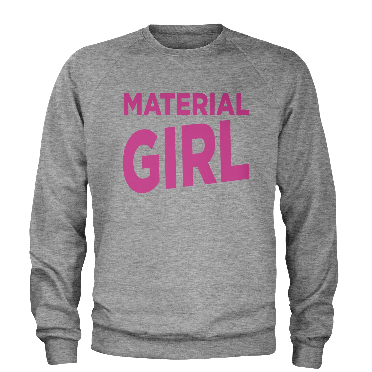 Material Girl 80's Retro Celebration Adult Crewneck Sweatshirt Heather Grey