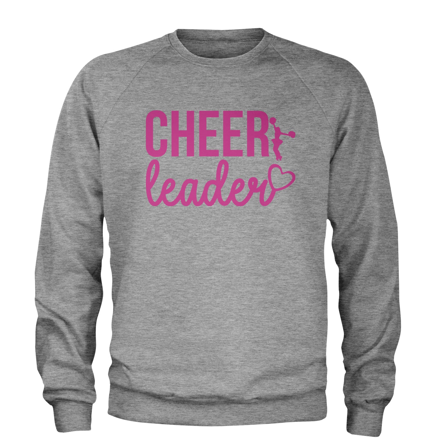 Cheerleader Heart Love Adult Crewneck Sweatshirt Heather Grey