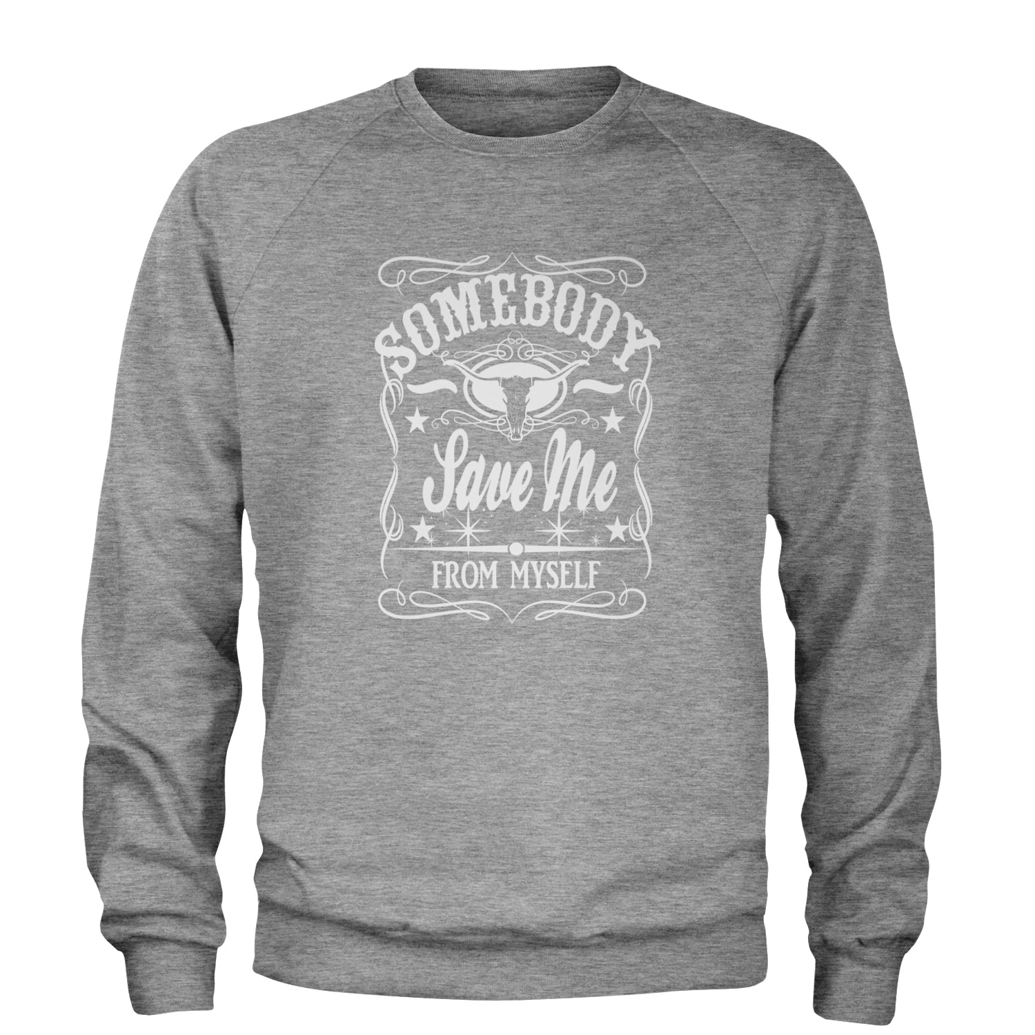 Somebody Save Me From Myself Son Of A Sinner Adult Crewneck Sweatshirt Heather Grey