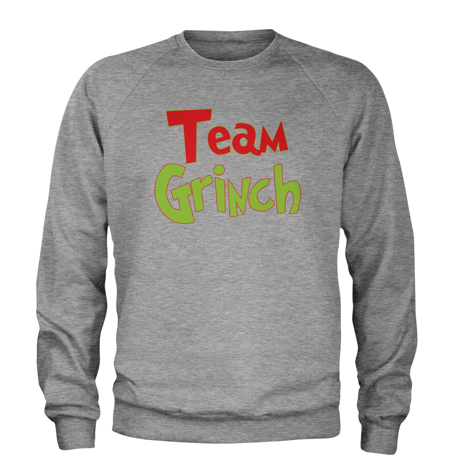 Team Gr-nch Jolly Grinchmas Merry Christmas Adult Crewneck Sweatshirt Heather Grey