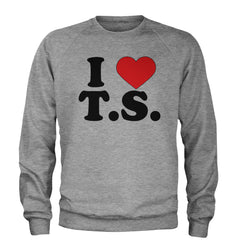 I Heart T.S. Concert Music Lover  Adult Crewneck Sweatshirt Heather Grey