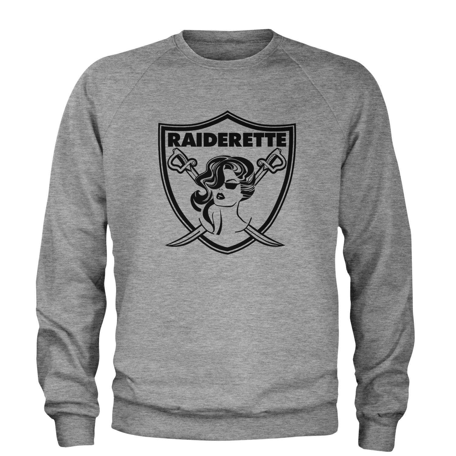 Raiderette Football Gameday Ready Adult Crewneck Sweatshirt Heather Grey