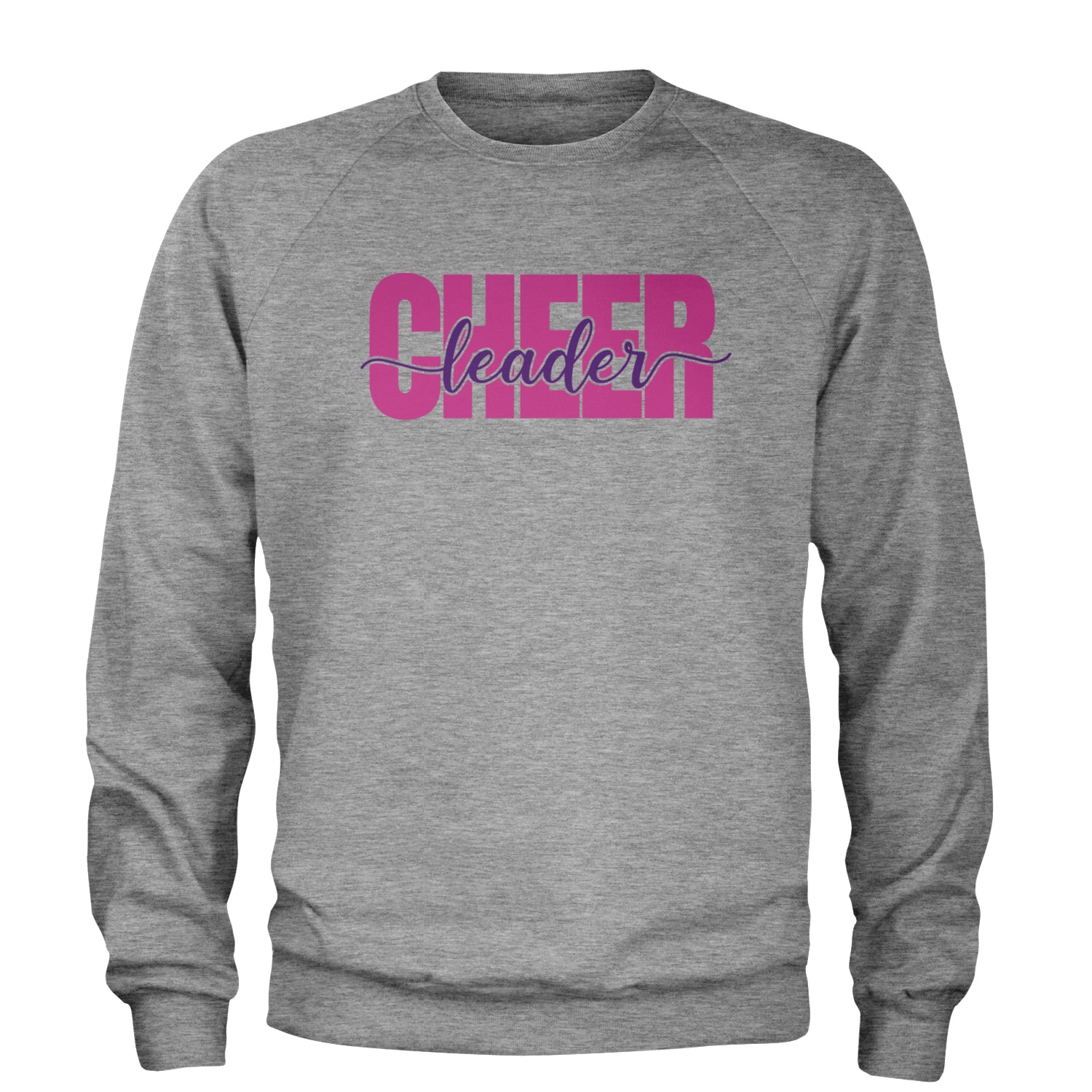 Cheerleader with Scripted Flair Adult Crewneck Sweatshirt Heather Grey