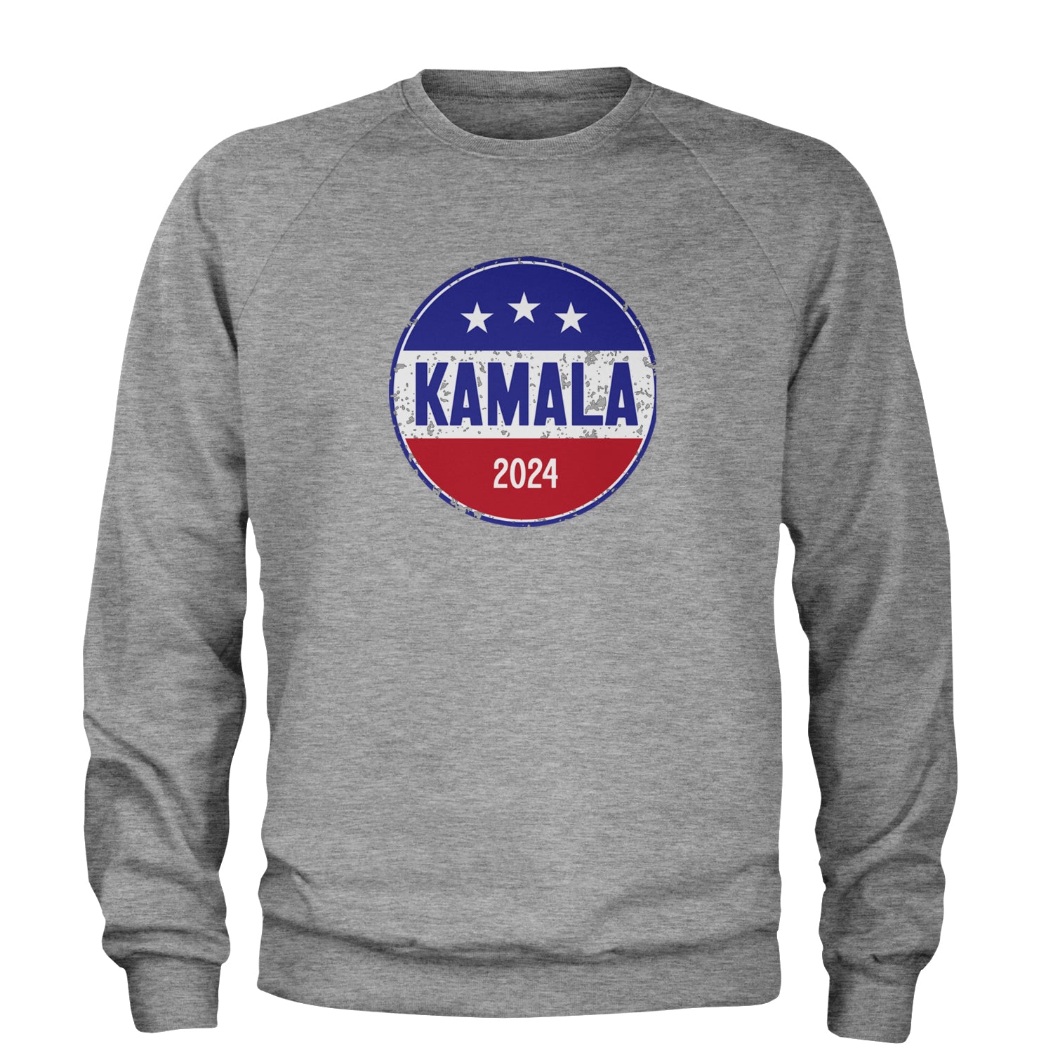 Kamala Badge 2024 - Kamala Harris For President 2024 Adult Crewneck Sweatshirt Heather Grey