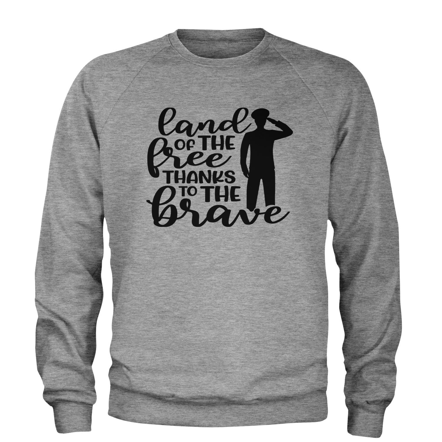 Land Of The Free Thanks To The Brave Veterans Adult Crewneck Sweatshirt Red