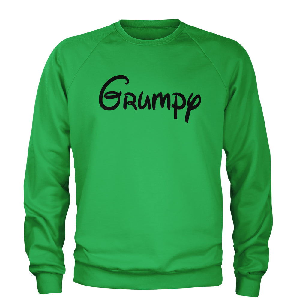 Grumpy - 7 Dwarfs Costume Adult Crewneck Sweatshirt Kelly Green