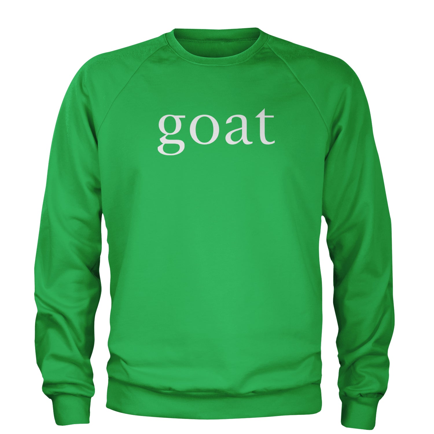 GOAT - Greatest Of All Time  Adult Crewneck Sweatshirt Kelly Green