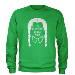 On Wednesdays, We Wear Black Adult Crewneck Sweatshirt Kelly Green