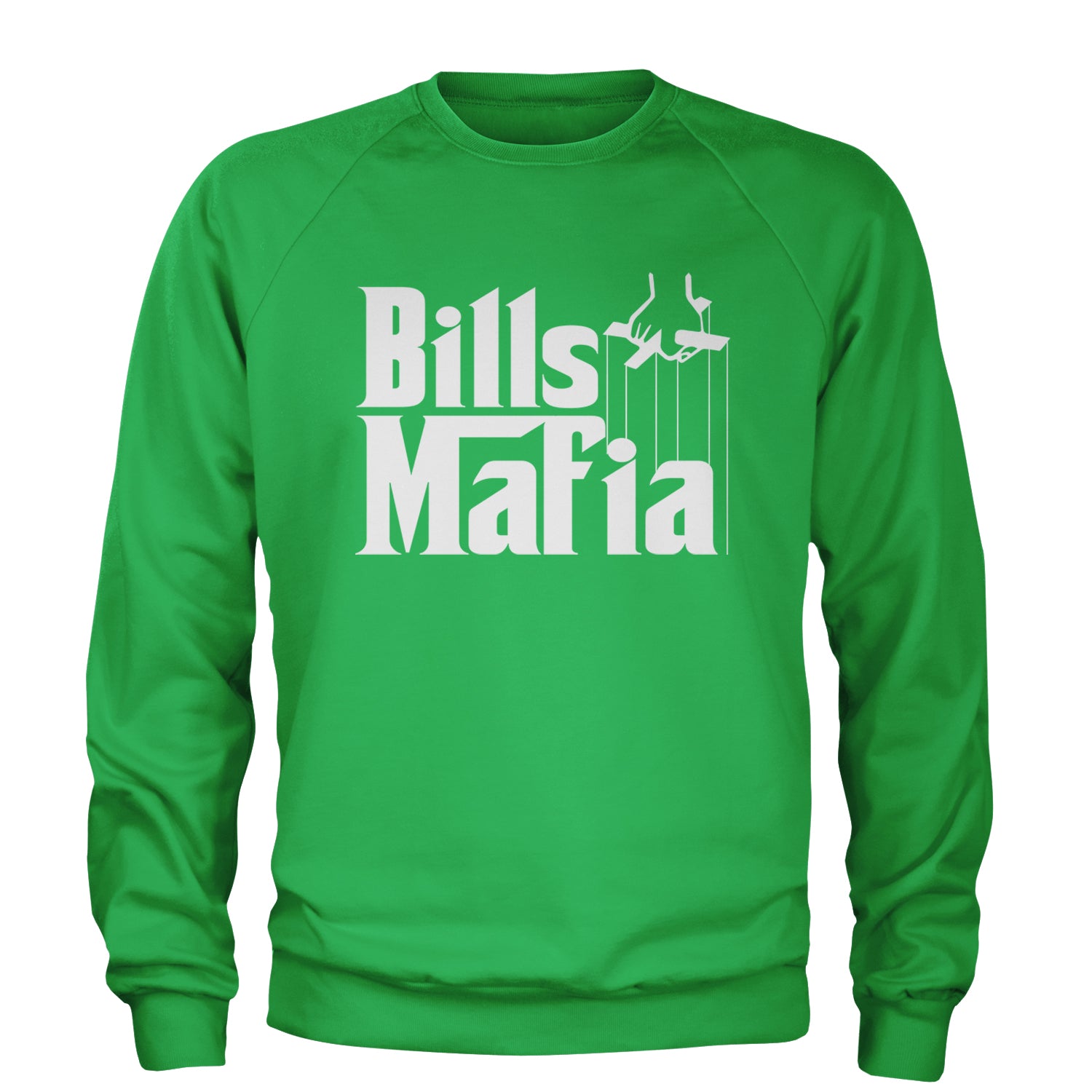 Mafia Bills Mafia Godfather Adult Crewneck Sweatshirt Kelly Green