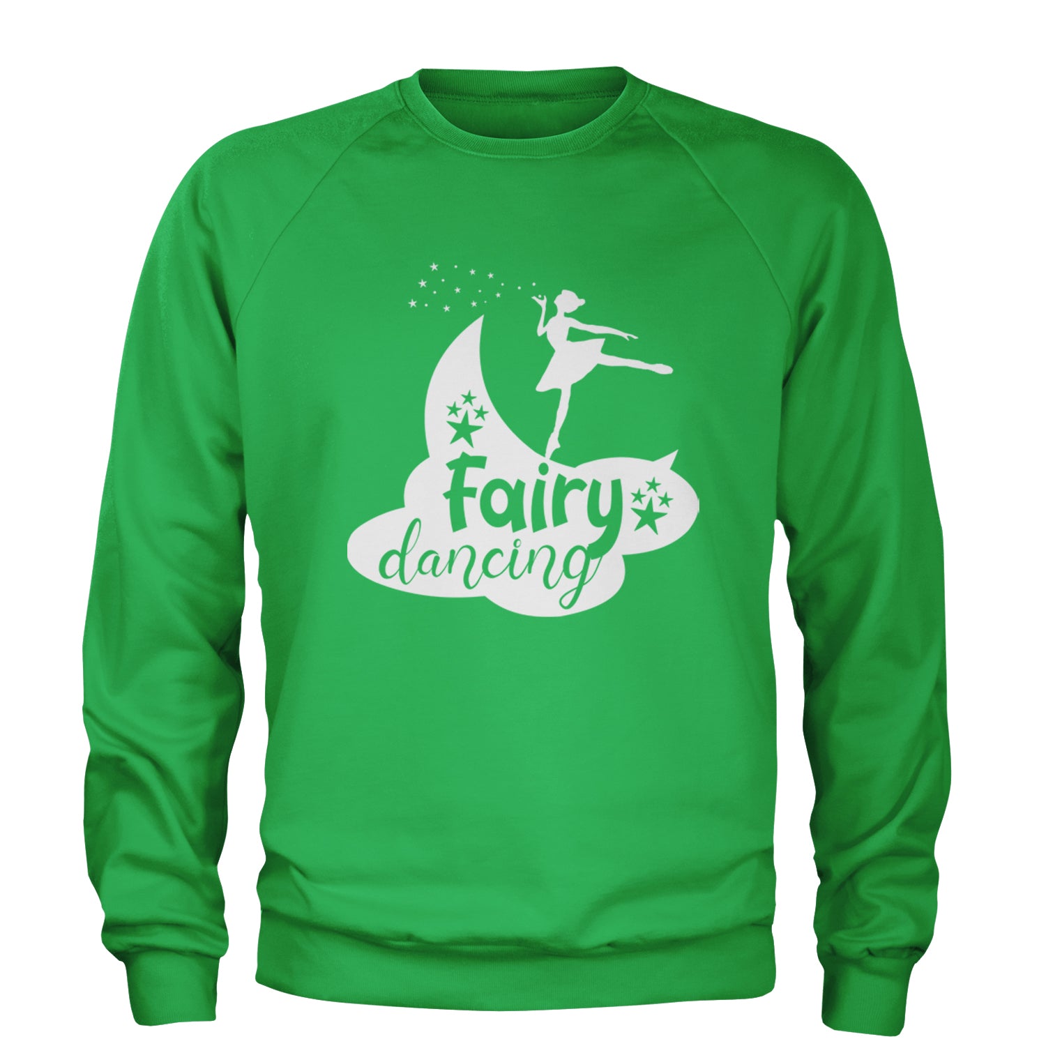 Fairy Dancing Adult Crewneck Sweatshirt Kelly Green