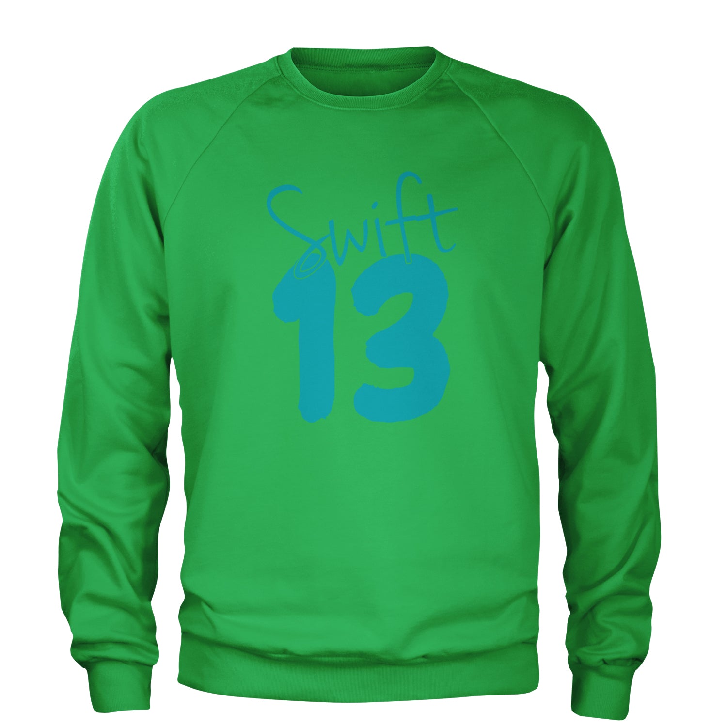 13 Swift 13 Lucky Number Era TTPD Adult Crewneck Sweatshirt Kelly Green