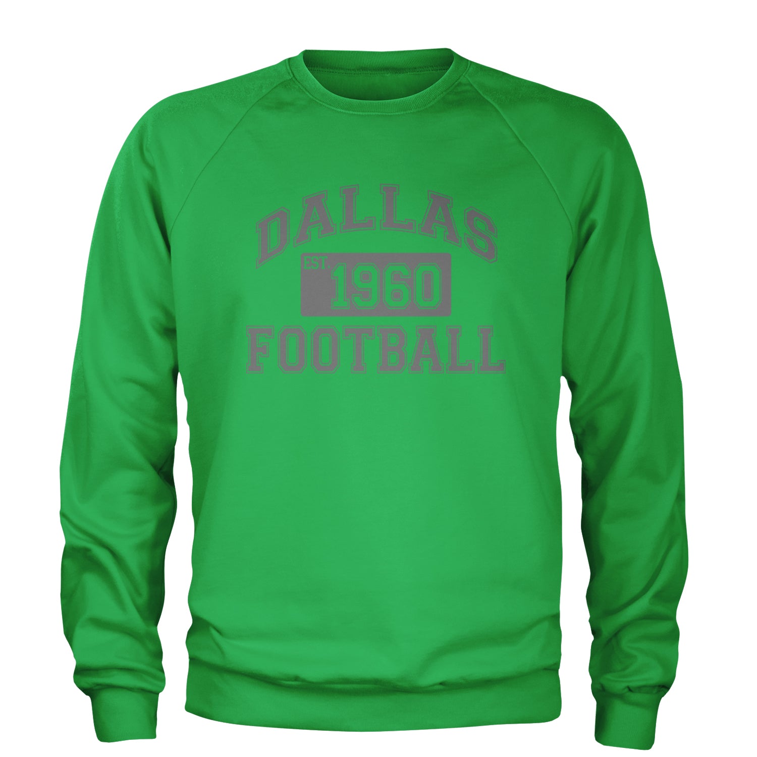 Dallas Football Established 1960 Adult Crewneck Sweatshirt Kelly Green