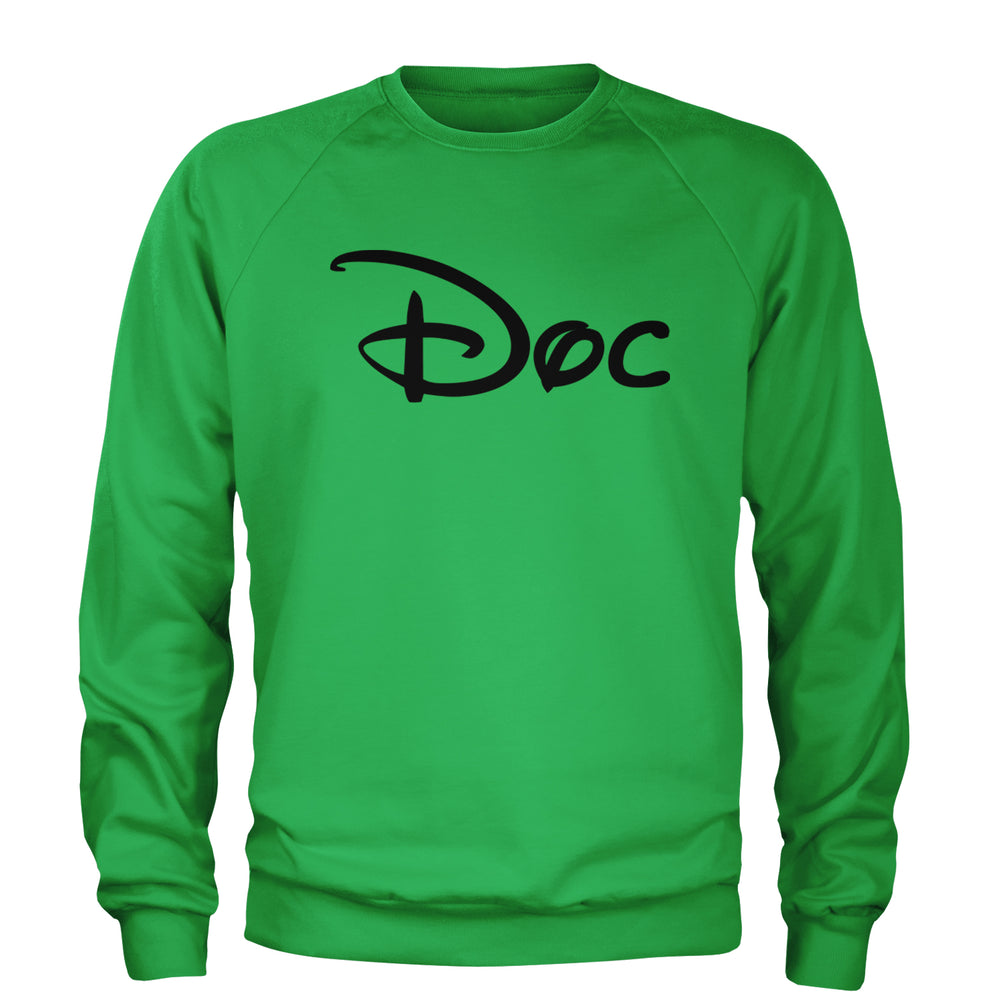 Doc - 7 Dwarfs Costume Adult Crewneck Sweatshirt Kelly Green