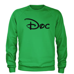 Doc - 7 Dwarfs Costume Adult Crewneck Sweatshirt Kelly Green