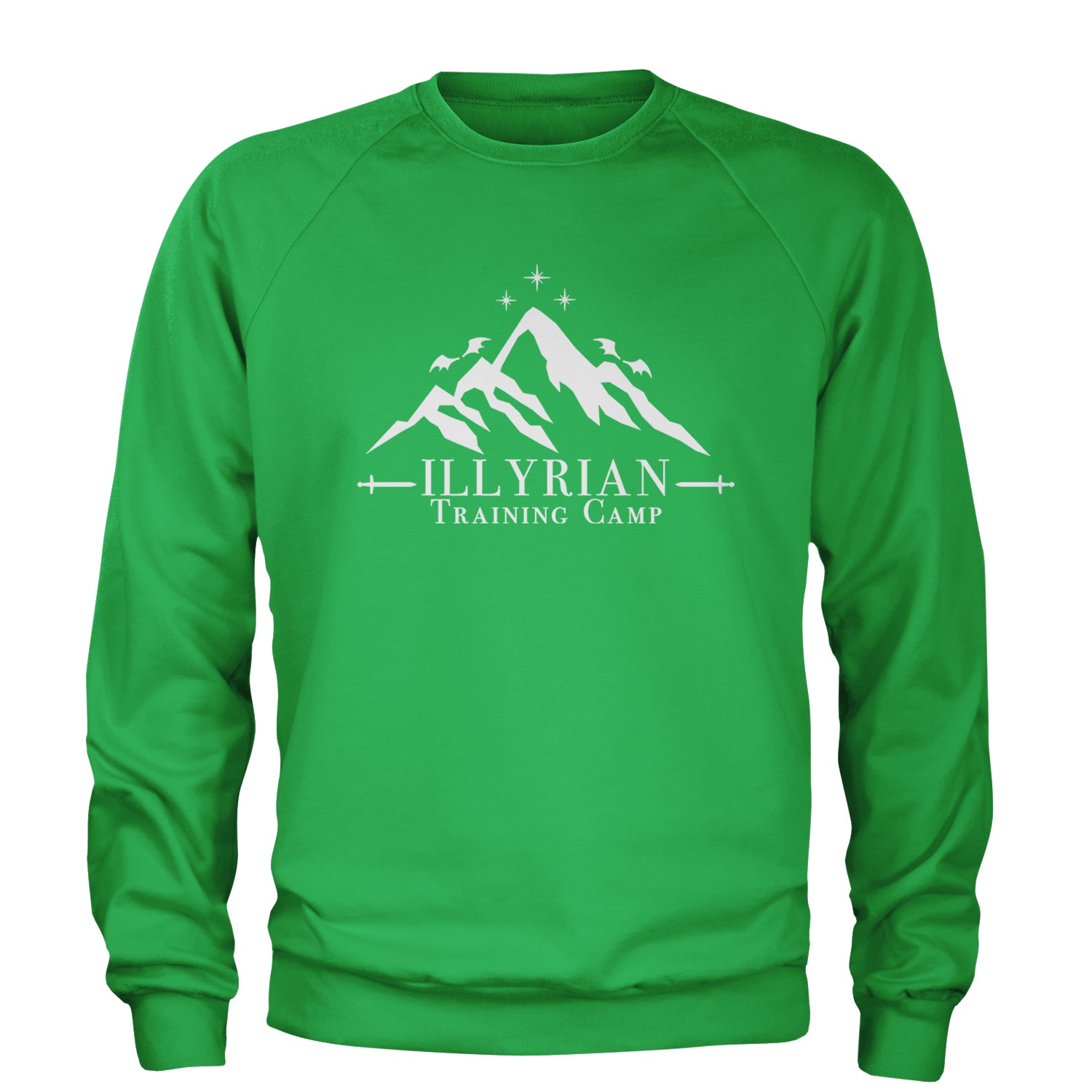 Illyrian Training Camp Night Court Adult Crewneck Sweatshirt Kelly Green