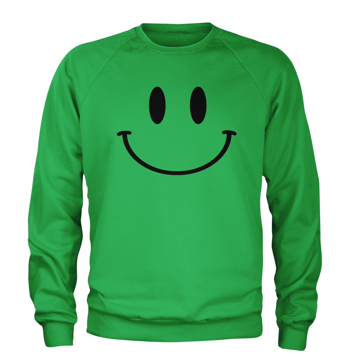 Smile Face Adult Crewneck Sweatshirt Heather Grey