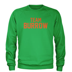 Team Burrow Cincinnati Adult Crewneck Sweatshirt Kelly Green