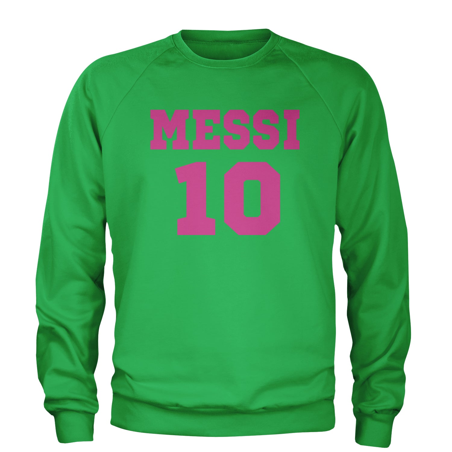 Messi World Soccer Futbol Messiami Adult Crewneck Sweatshirt Kelly Green