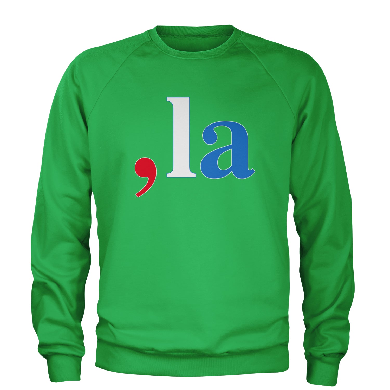 Comma-La - Support Kamala Harris For President 2024 Adult Crewneck Sweatshirt Kelly Green