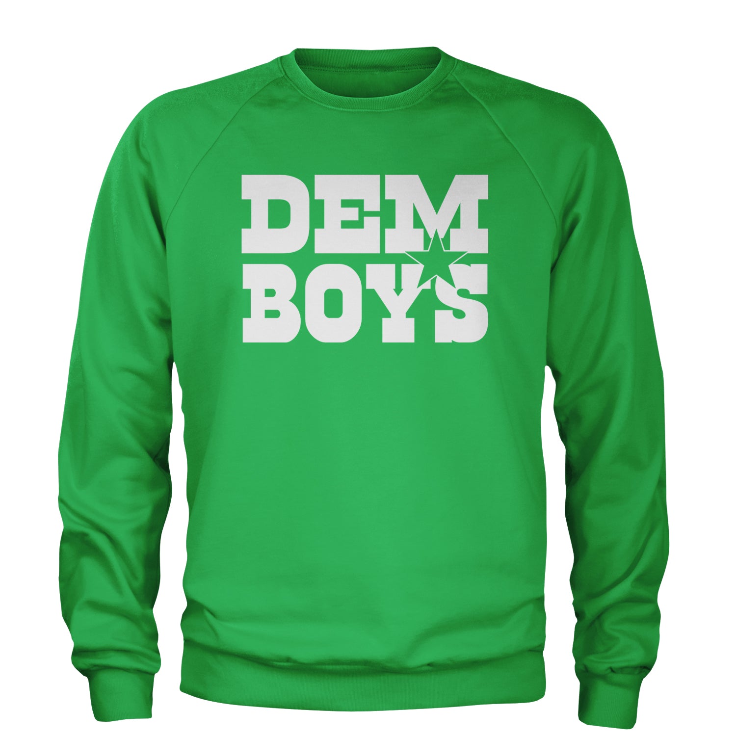 Dem Boys Dallas Football Adult Crewneck Sweatshirt Kelly Green