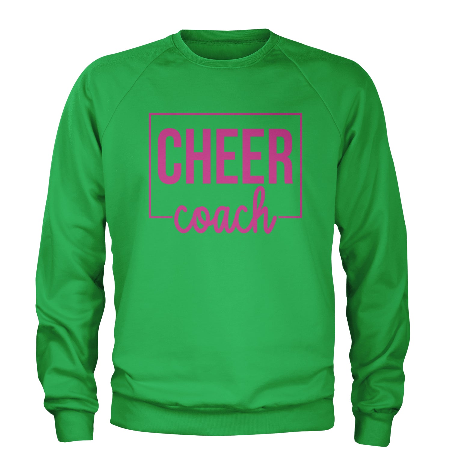 Cheer Coach Cheerleader Adult Crewneck Sweatshirt Kelly Green