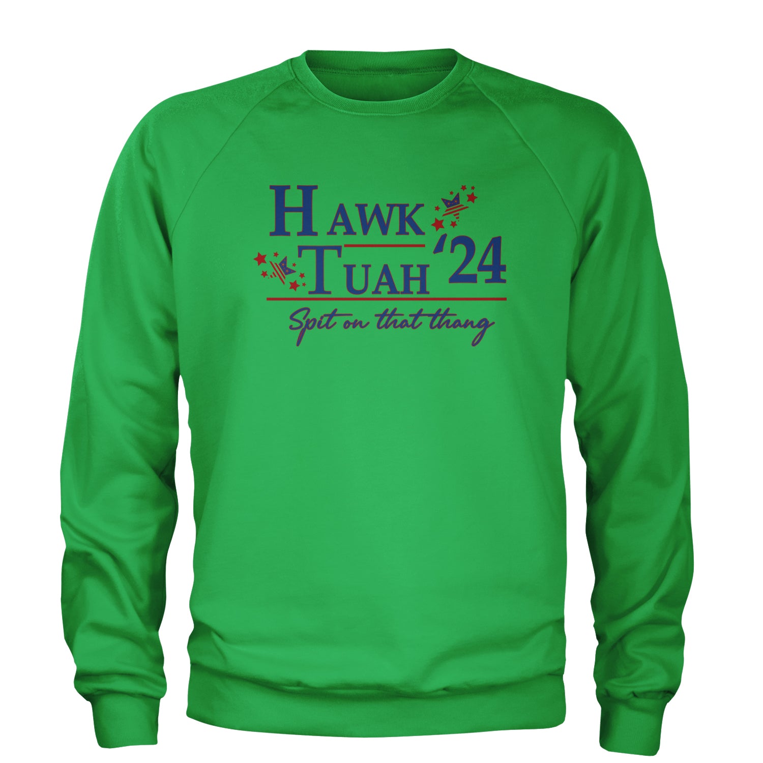 Vote For Hawk Tuah Spit On That Thang 2024 Adult Crewneck Sweatshirt Heather Grey