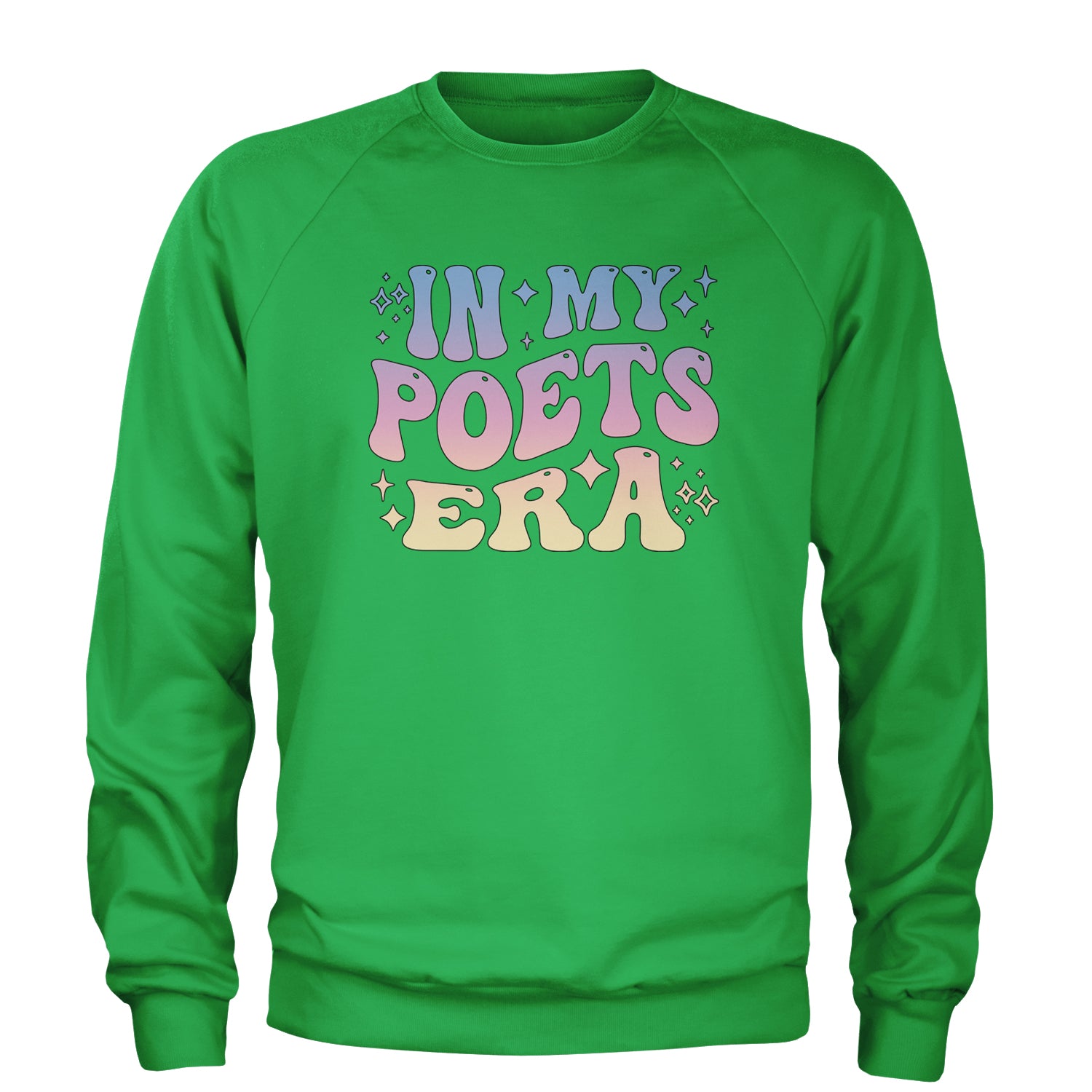 In My Poet Era Tie Dye TTPD Music Adult Crewneck Sweatshirt Kelly Green