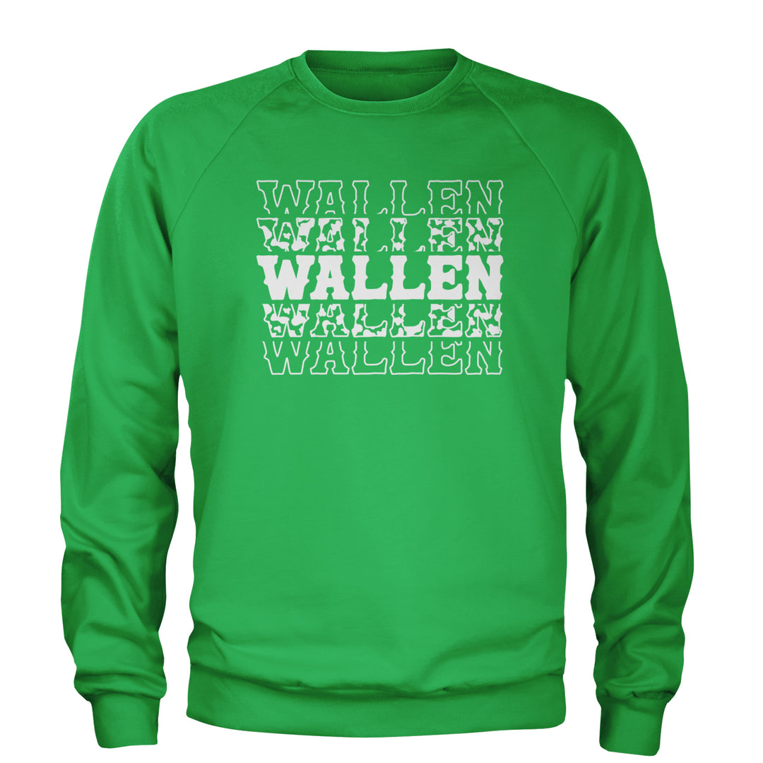 Wallen Country Music Western Adult Crewneck Sweatshirt Kelly Green