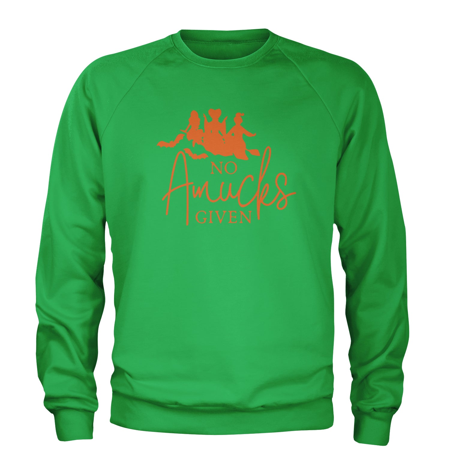 No Amucks Given Hocus Pocus Adult Crewneck Sweatshirt Kelly Green