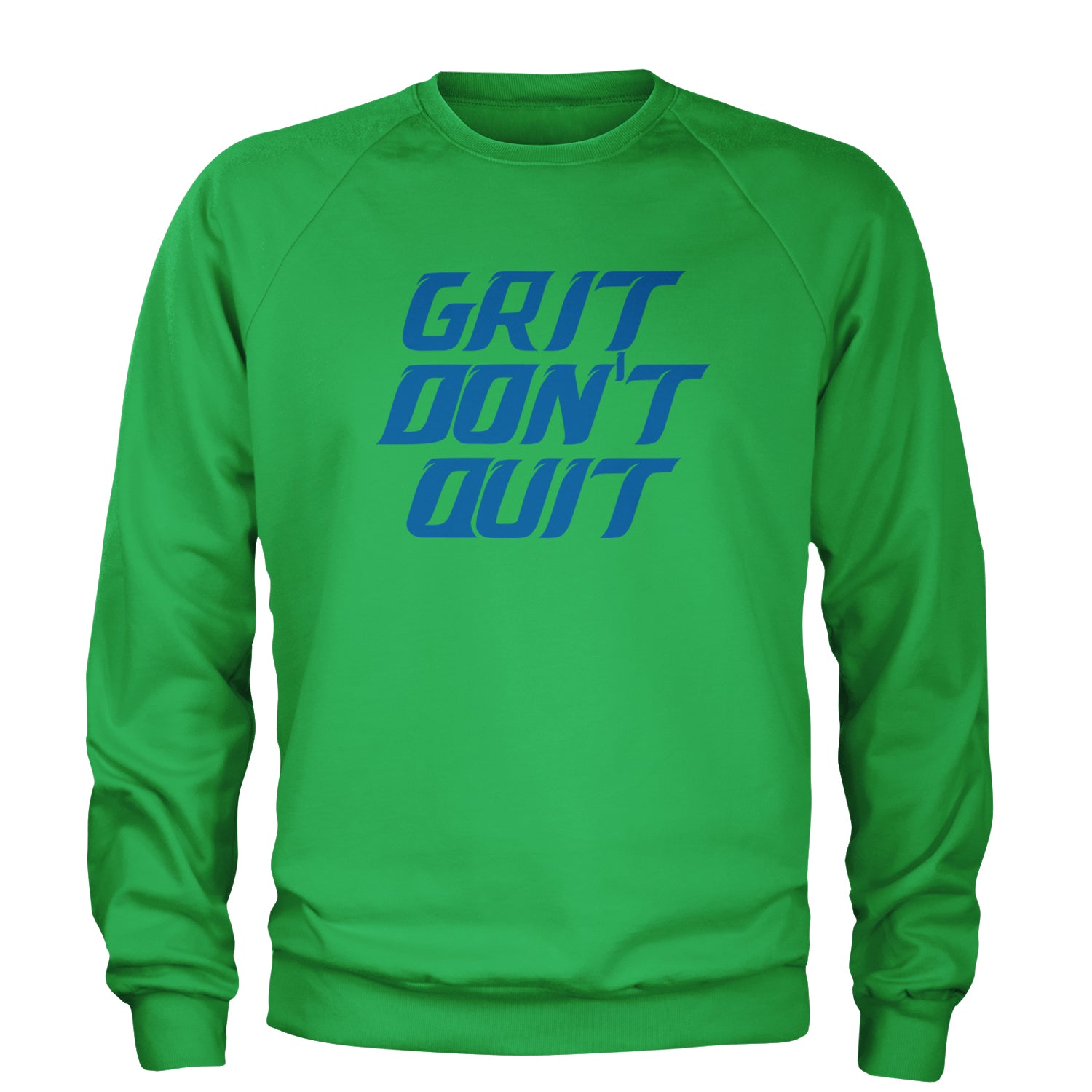 Grit Don't Quit Detroit Grit Adult Crewneck Sweatshirt Kelly Green