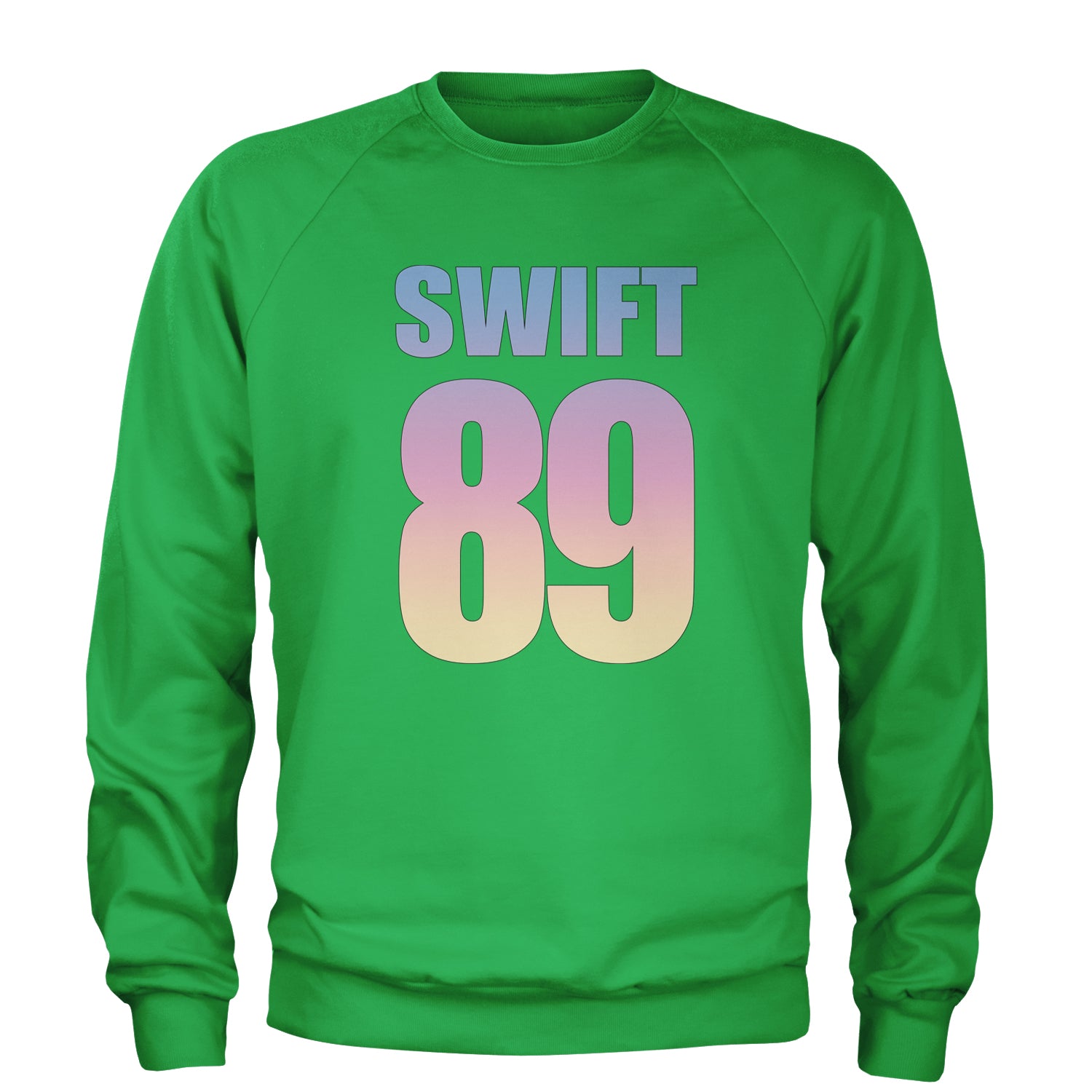 Lover Era Swift 89 Birth Year Music Fan TTPD Adult Crewneck Sweatshirt Kelly Green