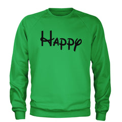 Happy - 7 Dwarfs Costume Adult Crewneck Sweatshirt Kelly Green