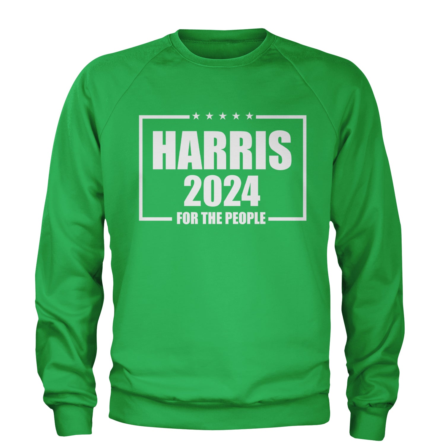 Harris 2024 - Vote For Kamala For President Adult Crewneck Sweatshirt Kelly Green