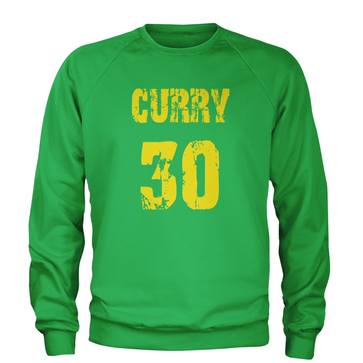 Curry #30 Adult Crewneck Sweatshirt Kelly Green