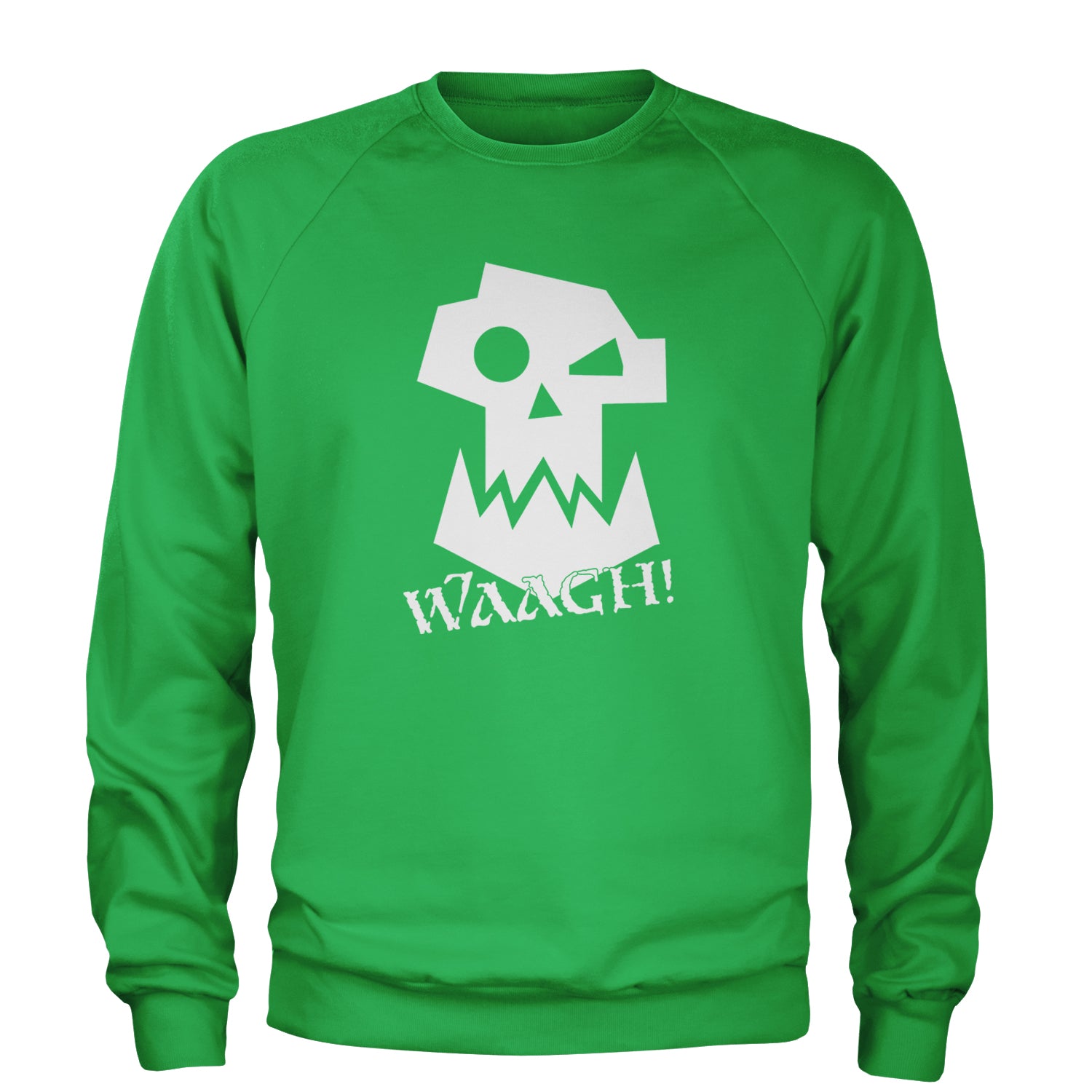 Ork Miniature Tabletop Wargaming Waagh Adult Crewneck Sweatshirt Kelly Green