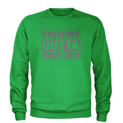 Straight Outta Cowboys Nation   Adult Crewneck Sweatshirt Kelly Green