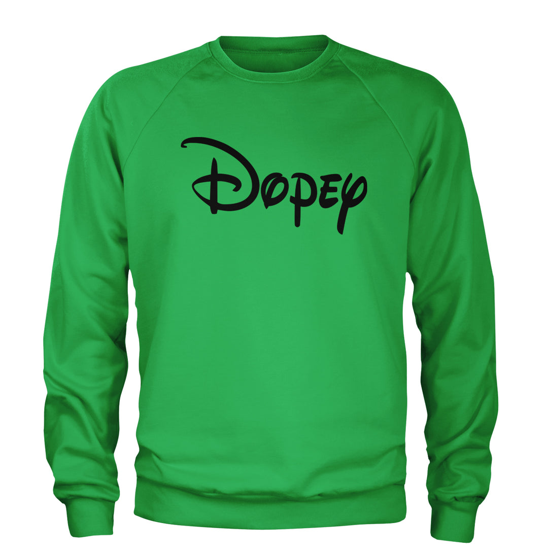 Dopey - 7 Dwarfs Costume Adult Crewneck Sweatshirt Kelly Green