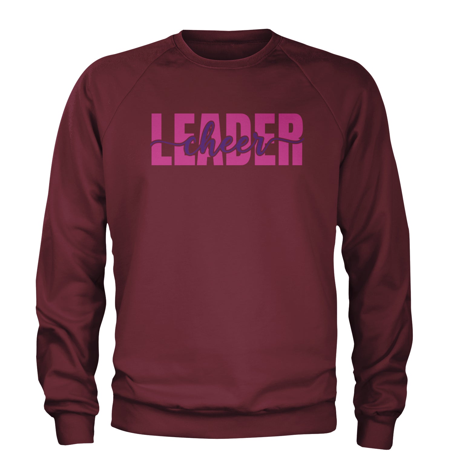 Cheerleader Script Style Adult Crewneck Sweatshirt Maroon