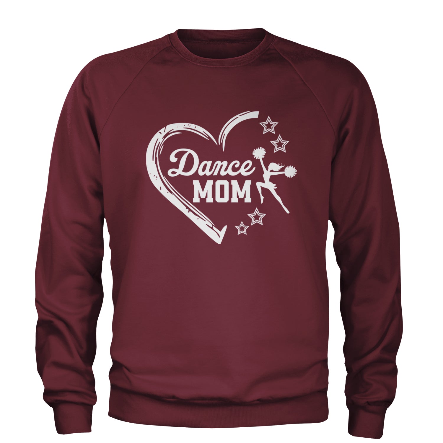 Heart Dance Mom Love Adult Crewneck Sweatshirt Maroon