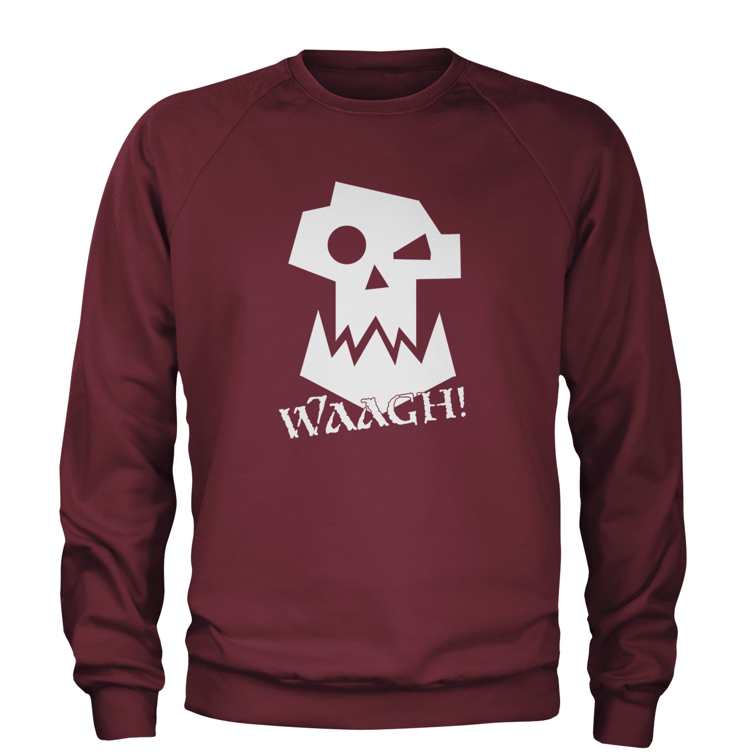 Ork Miniature Tabletop Wargaming Waagh Adult Crewneck Sweatshirt Maroon