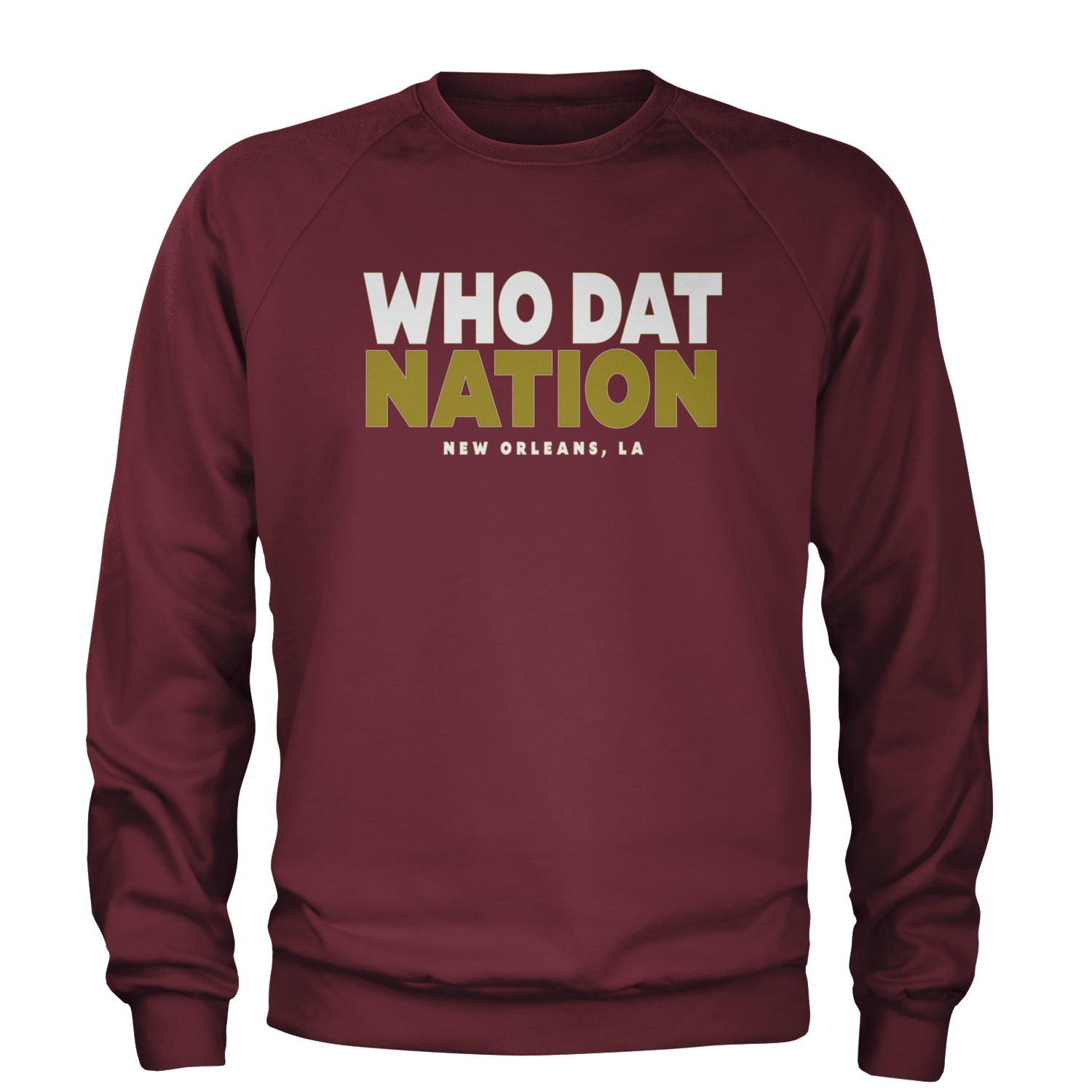 New Orleans Who Dat Nation Adult Crewneck Sweatshirt Maroon