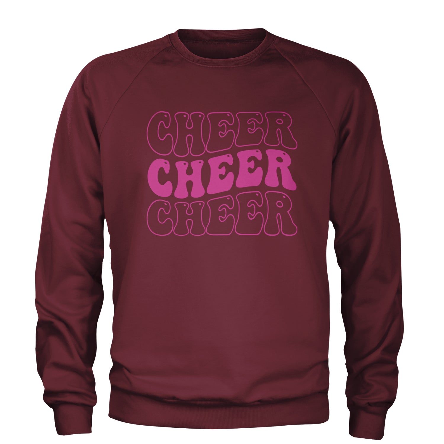 Cheer Cheer Cheer Adult Crewneck Sweatshirt Maroon