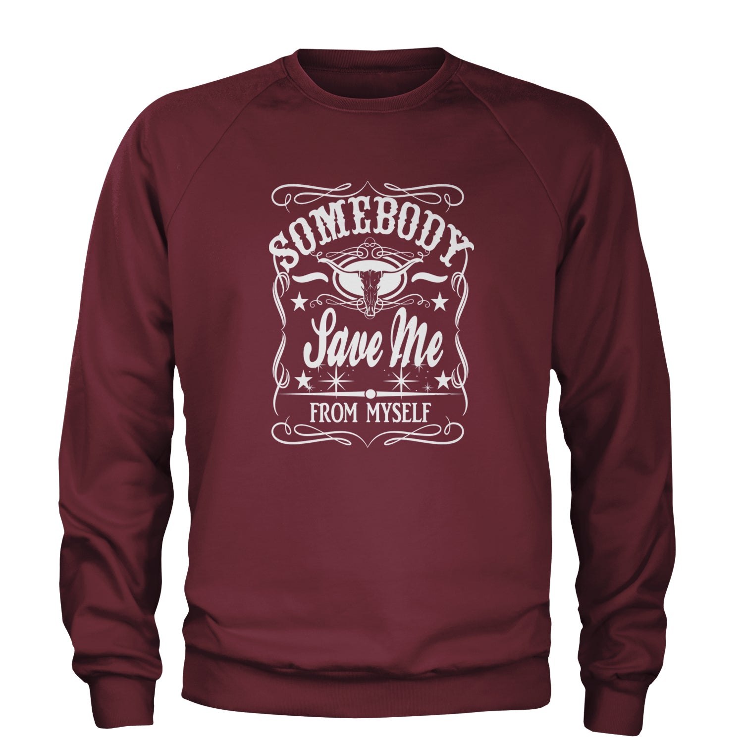 Somebody Save Me From Myself Son Of A Sinner Adult Crewneck Sweatshirt Maroon