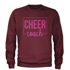 Cheer Coach Cheerleader Adult Crewneck Sweatshirt Maroon