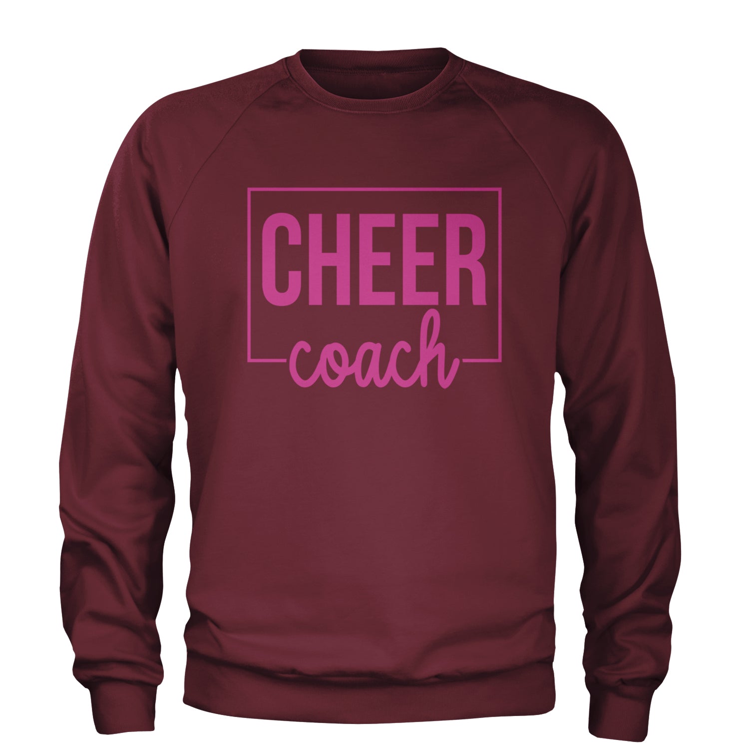 Cheer Coach Cheerleader Adult Crewneck Sweatshirt Maroon