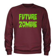 Future Zombie Horror Adult Crewneck Sweatshirt Maroon