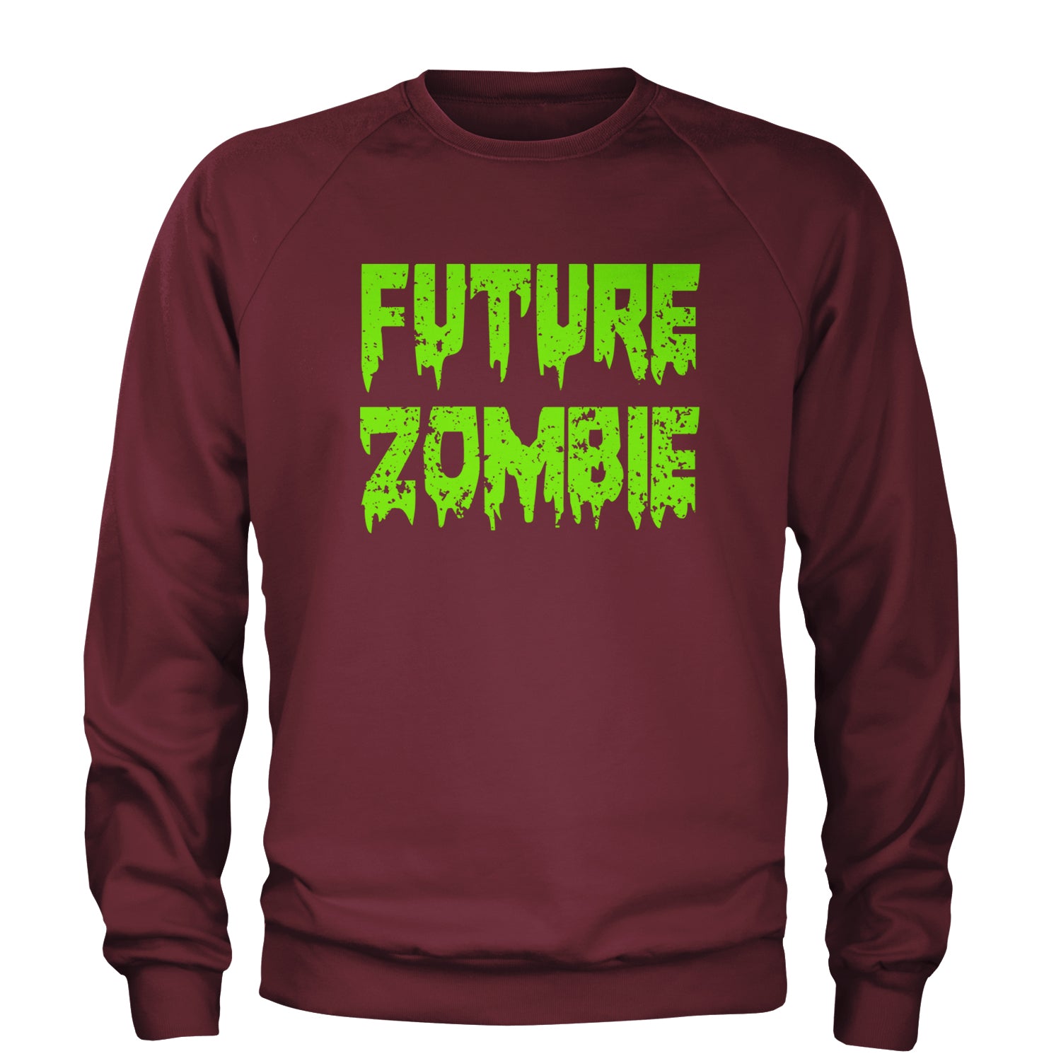 Future Zombie Horror Adult Crewneck Sweatshirt Maroon